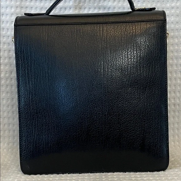 Bally Black Leather Briefcase with Gold Accents - Picture 6 of 16